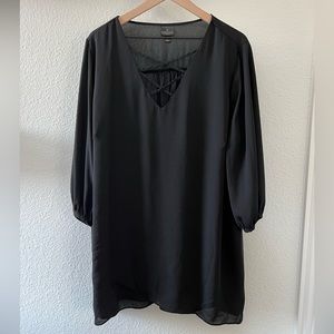 Worthington Sheer Cross Neck Blouse - 2X